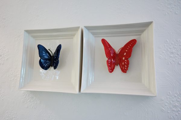 Le 34B hotel astotel paris 34 rue Bergere blue and red butterflies duplex room king size-bed booking french design photo usofparis blog