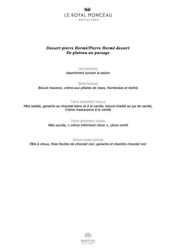 Hôpital Necker chefs étoilés Royal Monceau Pierre Hermé jeudi 2 avril 2015 dessert diner caritatif évènement menu