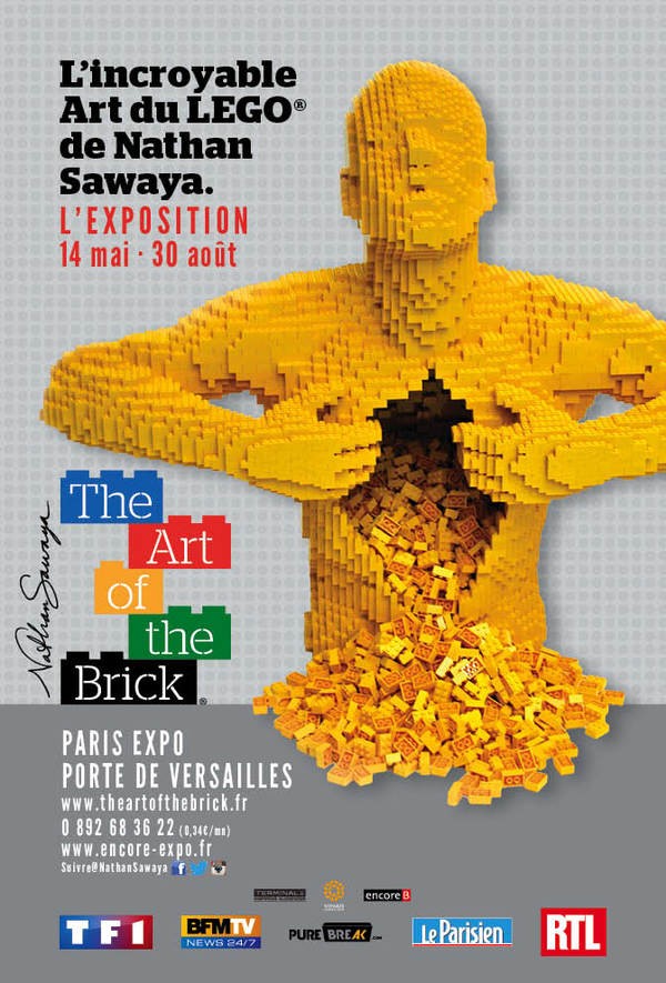 The art of the Brick  Nathan Sawaya Paris expo porte de versailles art création briques lego critique avis affiche