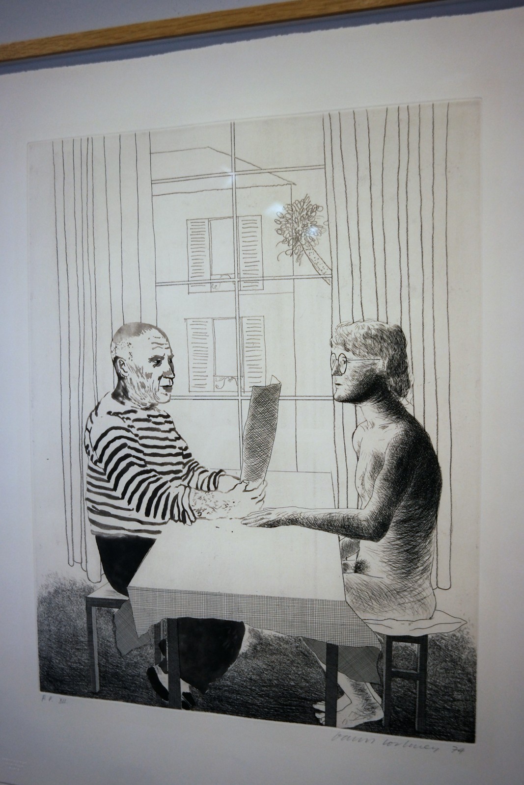 Artist and model, 1973-1974, David Hockney