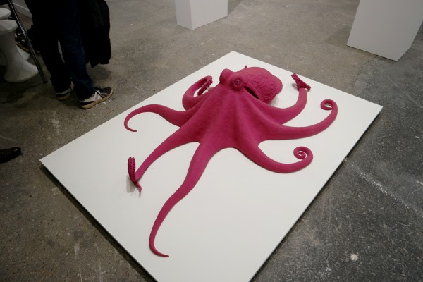 Octopus 2014 by Carsten Höller purple coloured polyurethane brown glass eyes Galerie Air de Paris Fiac 2015 international contemporary art fair