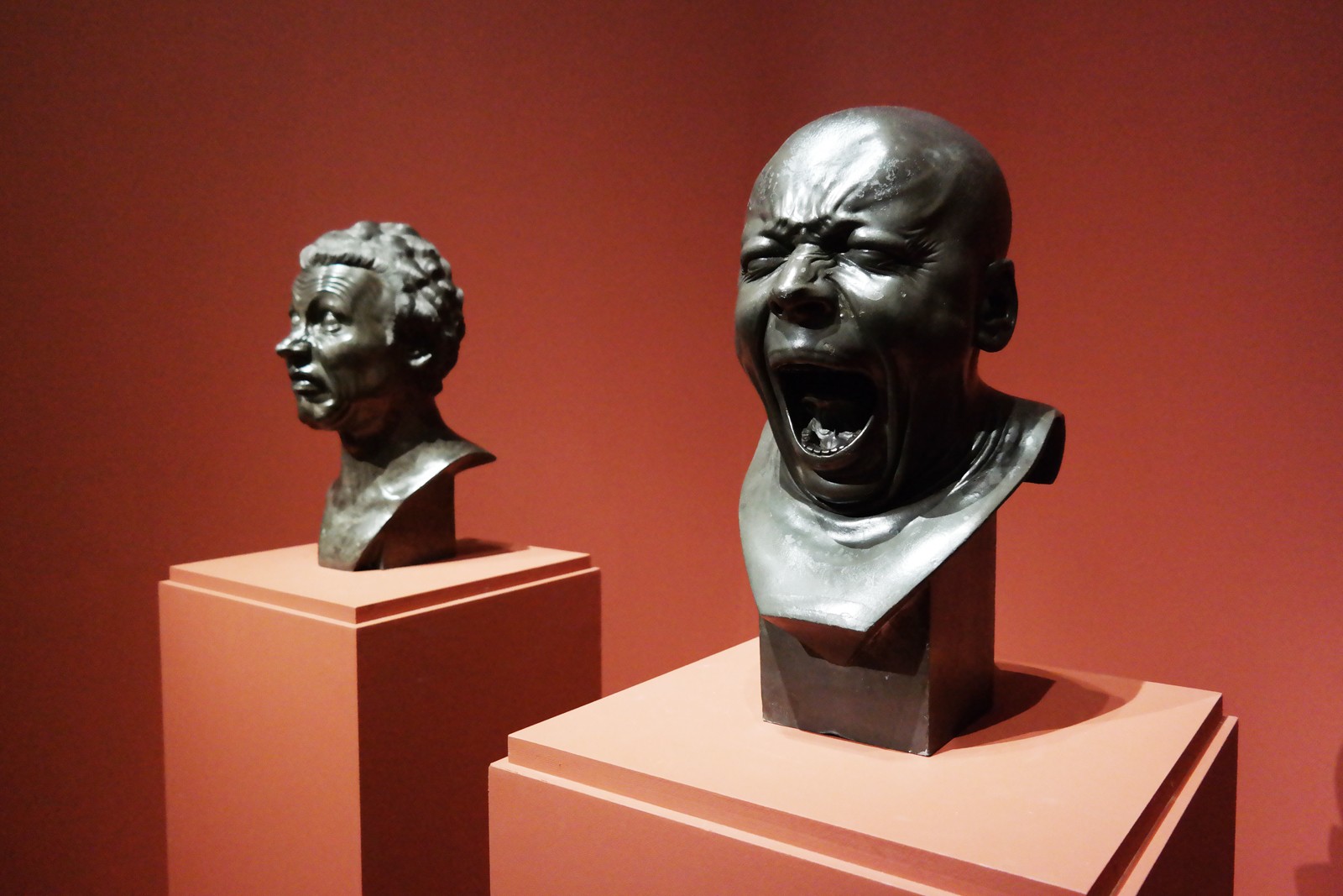 L'homme qui pleure comme un enfant et L'homme qui baille, Franz-Xaver Messerschmidt, 1771-1781