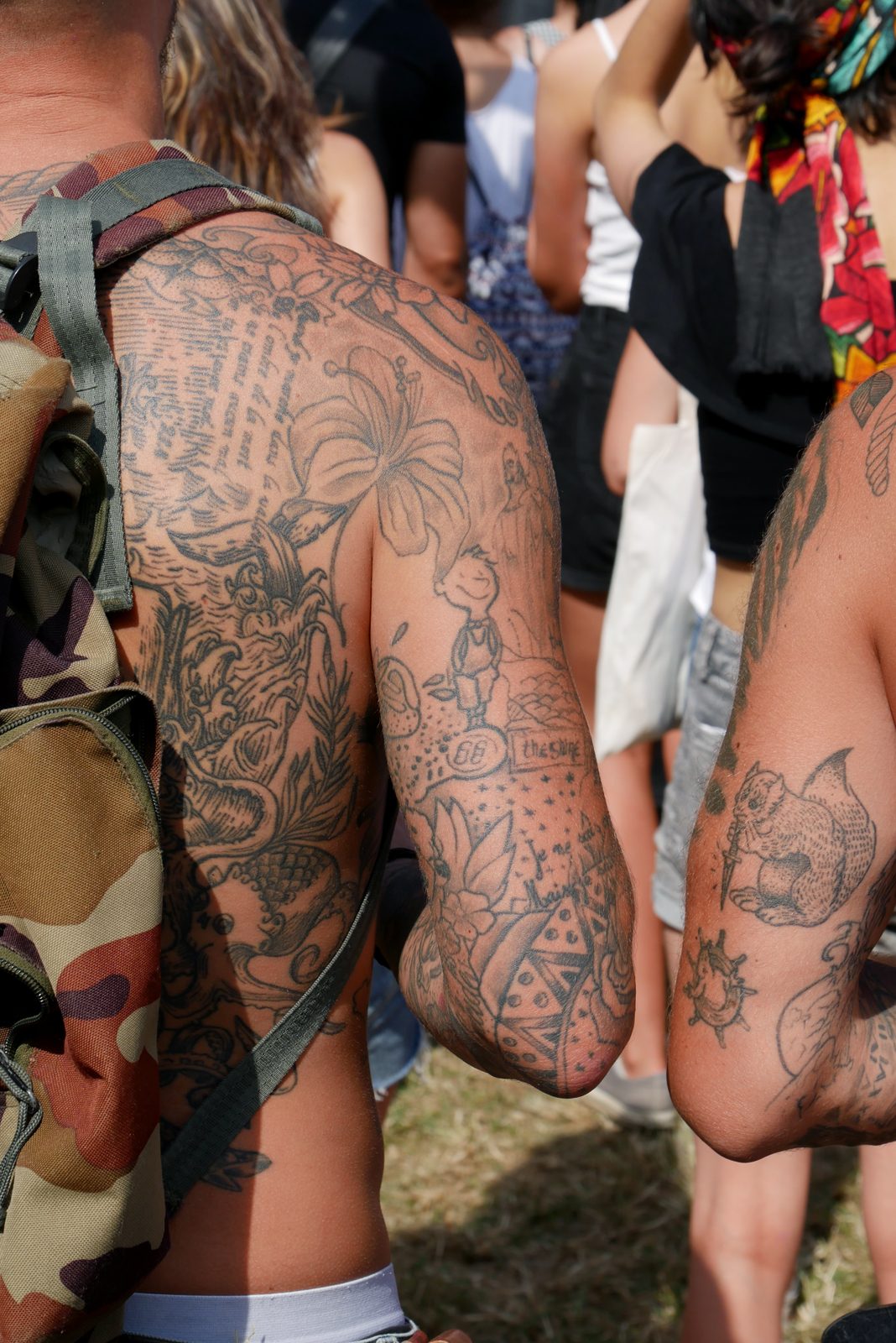 Rock en Seine 2016 tatouage Petit Nicolas de Sempé sur bras tatoué photo usofparis blog