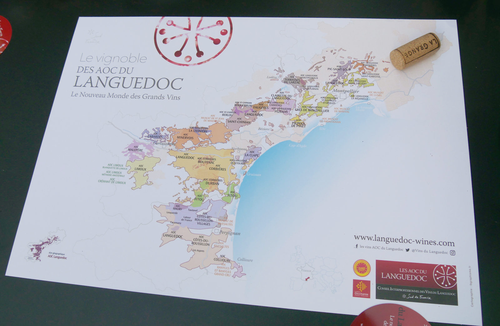 carte des vins du Languedoc